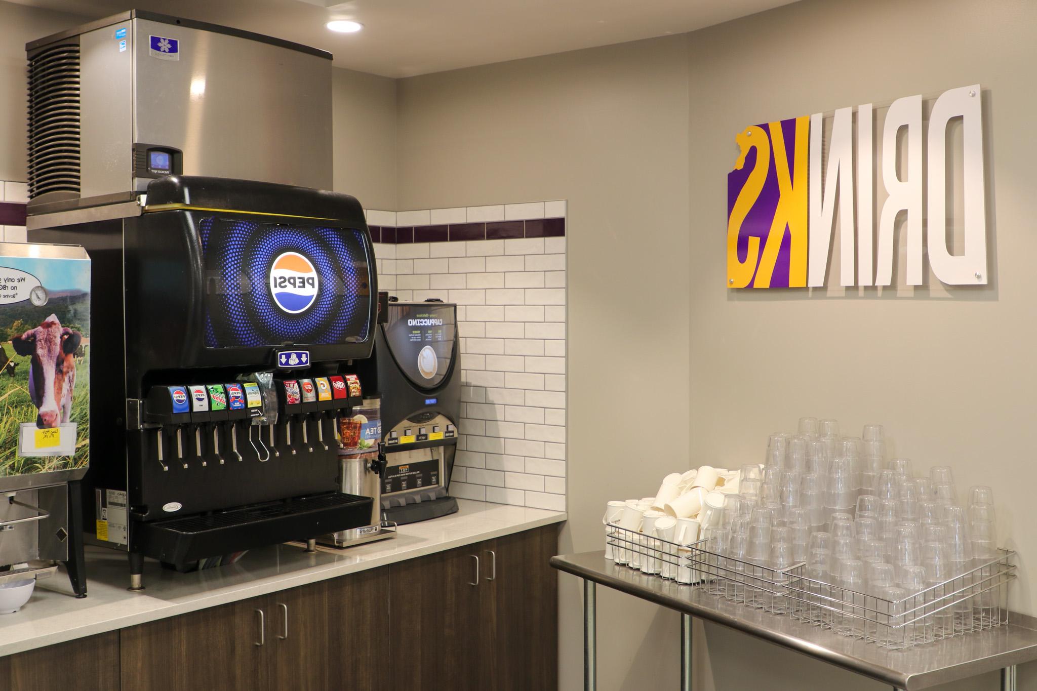 Drinks area - Bieber Dining Hall